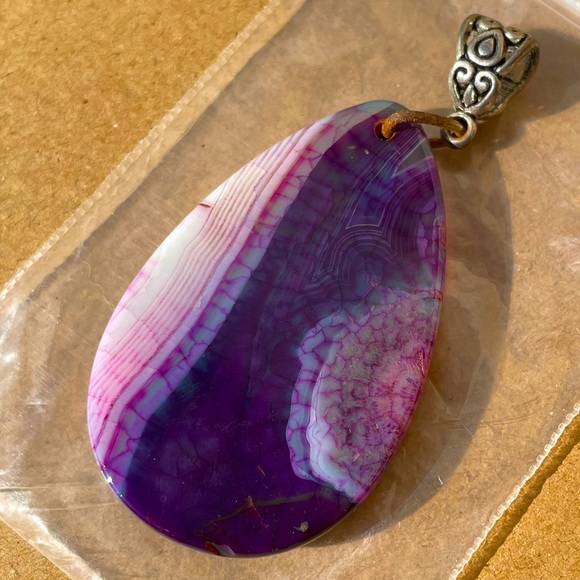 Amethyst Polished Stone Pendant - Picture 2 of 3